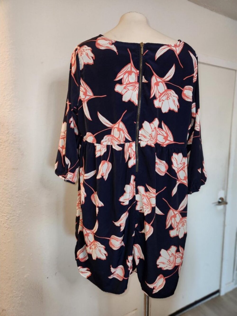 Navy Blue Pink Floral